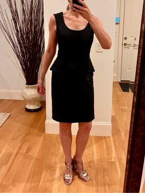 White House Black Market Black Peplum Sheath Dress